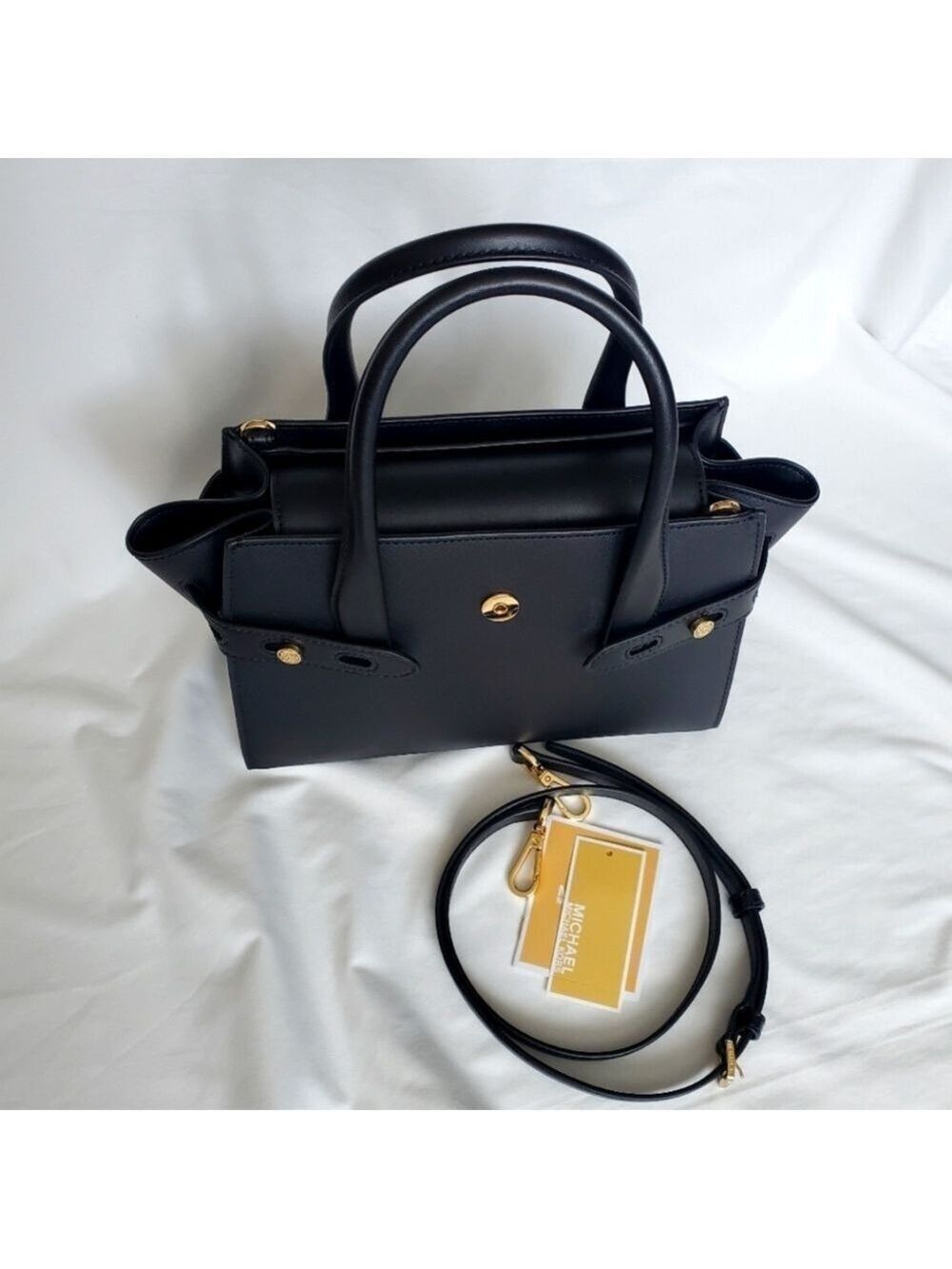 Michael Kors Top Handle Crossbody Bag Black Saffiano Leather NWT